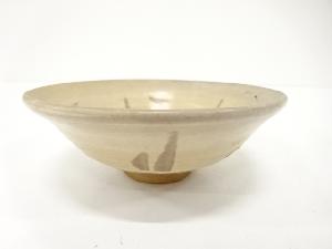 作家物　白釉　平茶碗